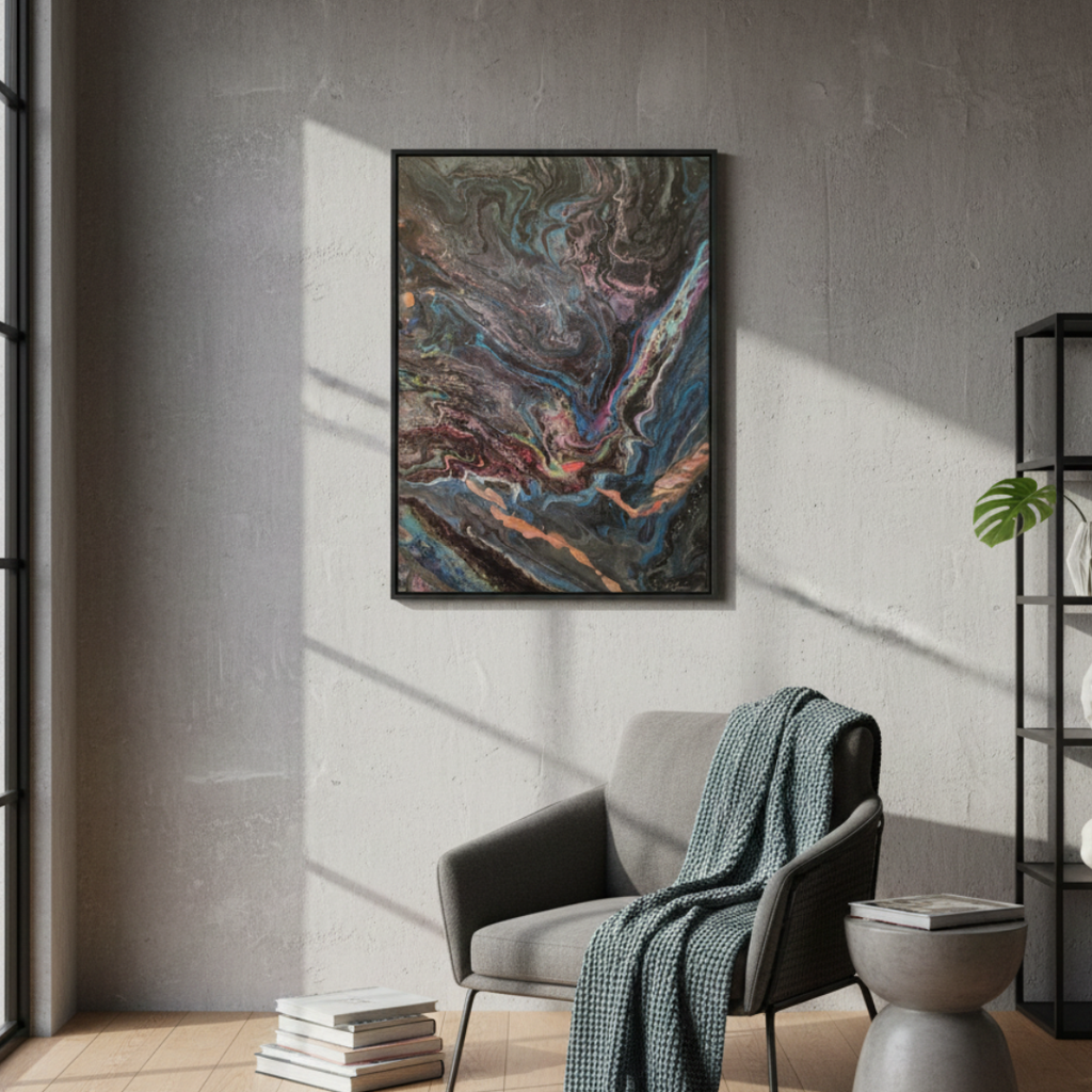 Pintura Fluida: Mármore Cósmico