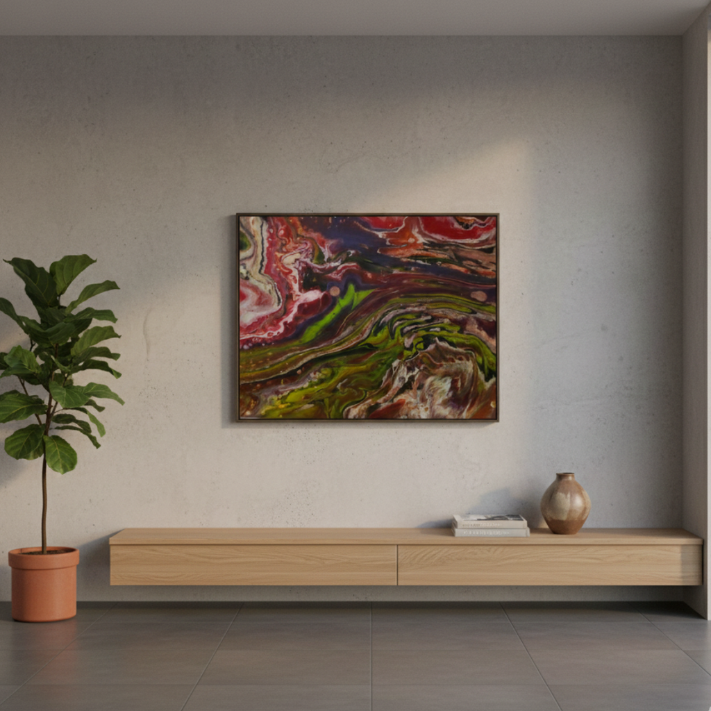 Pintura Fluida: Eclipse de Rosas