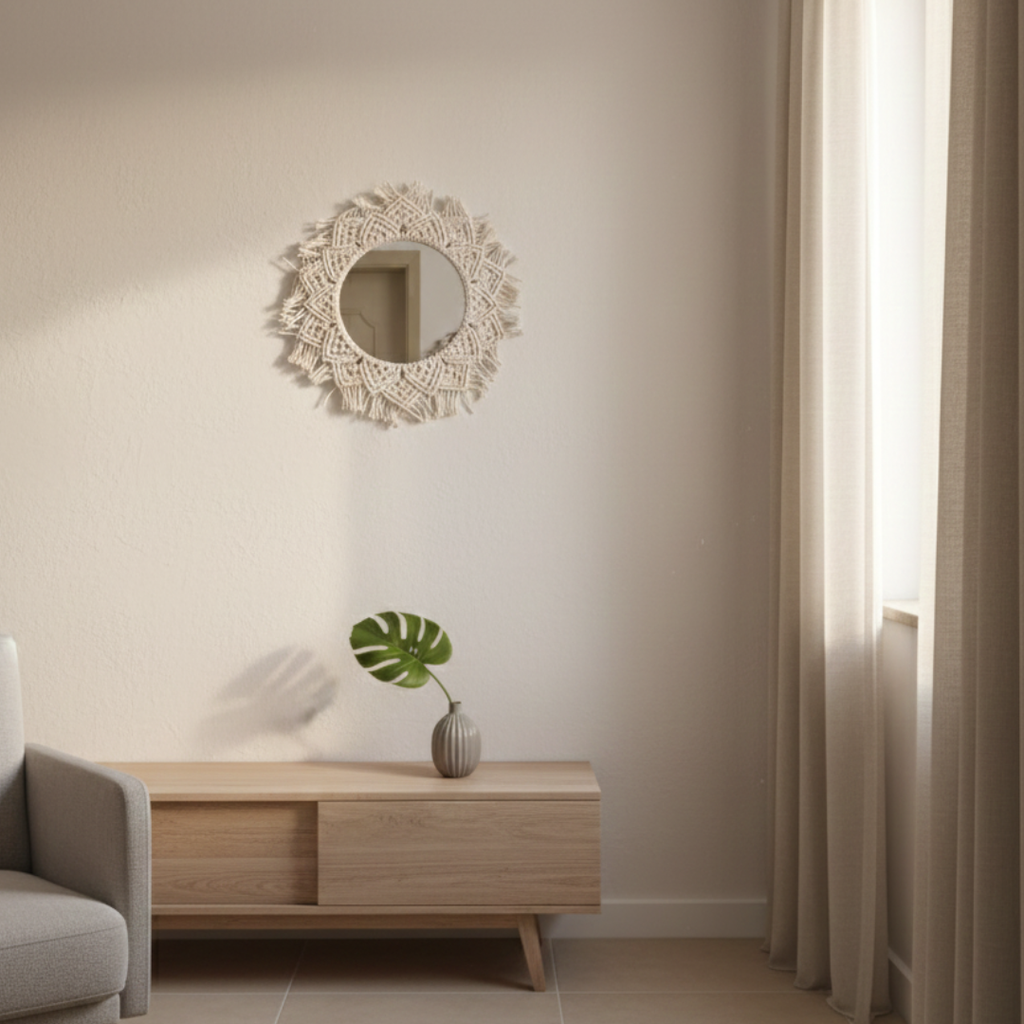 Espelho Pétala de Inverno — A Geometria do Aconchego