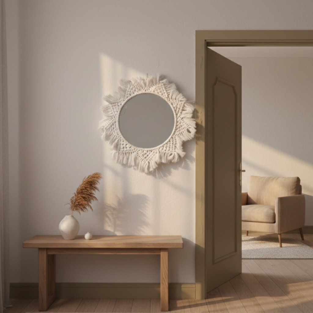 Espelho Pétala de Inverno — A Geometria do Aconchego