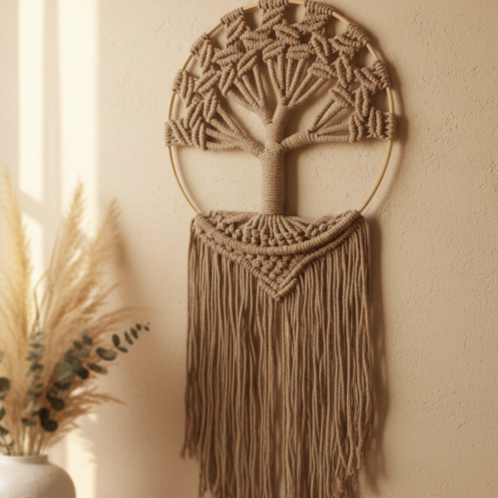 Árvore da Vida em Macramé — Raízes da Alma