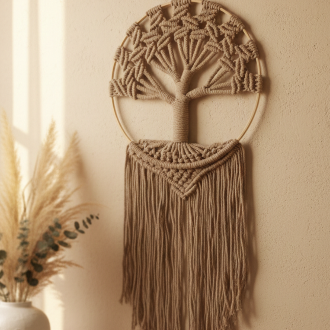 Árvore da Vida em Macramé — Raízes da Alma