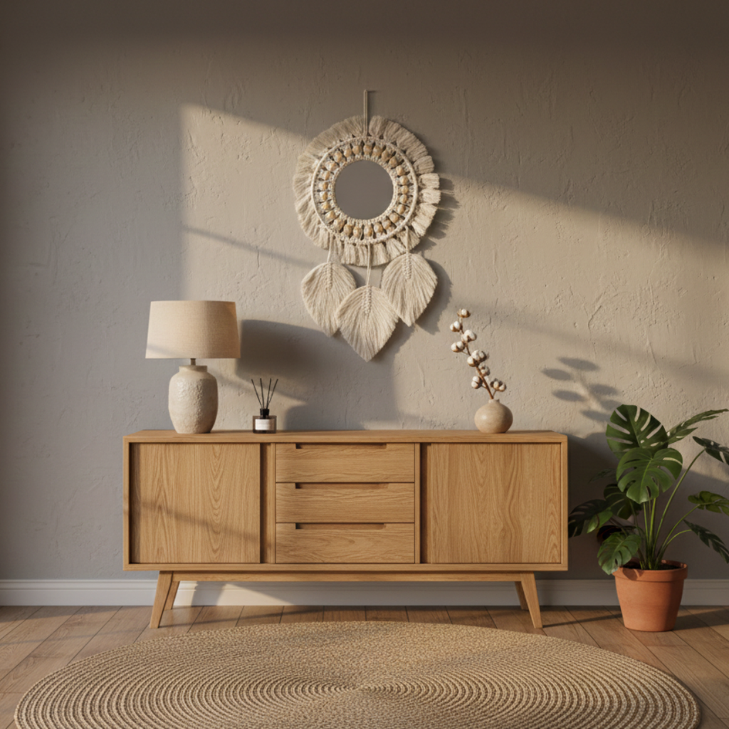 Espelho Guardião de Sonhos — A Essência Boho-Luxo