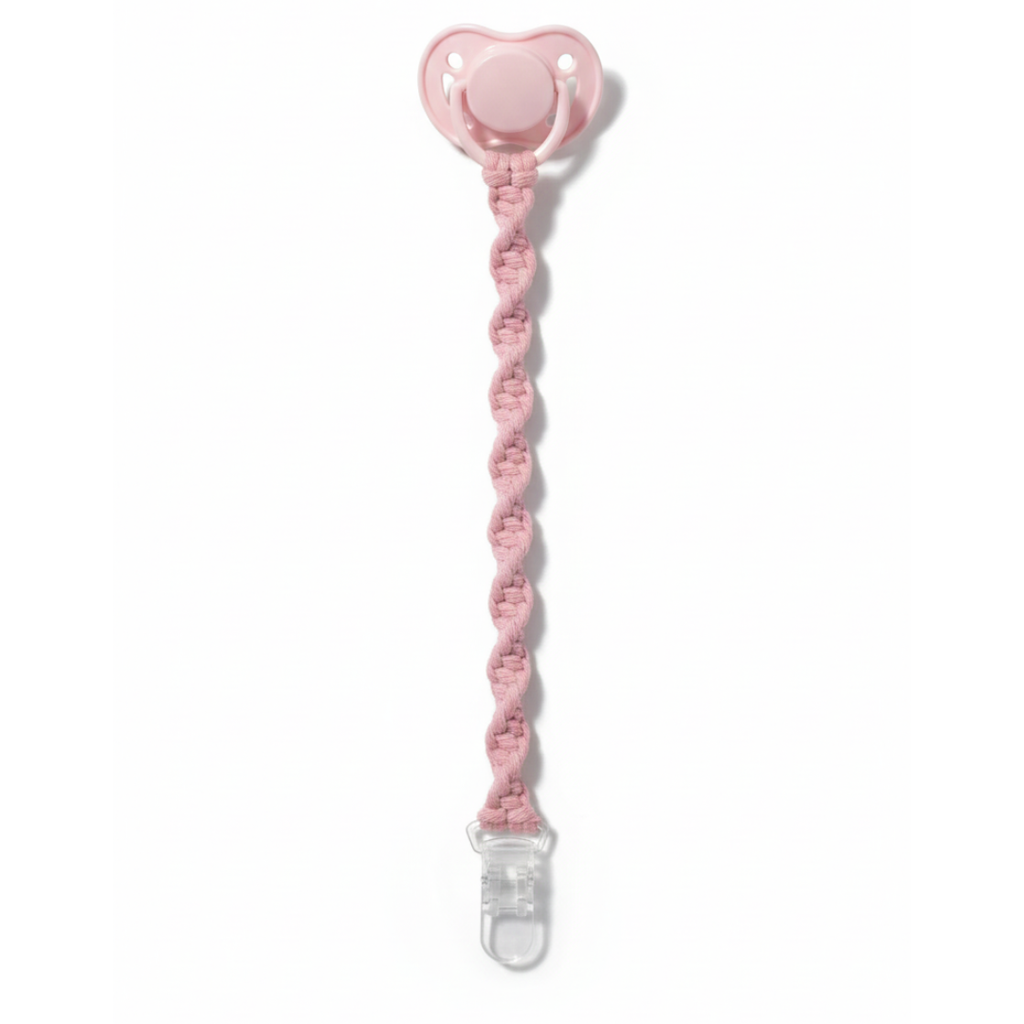 Prendedor de Chupeta: Doce Algodão (Rosa Pastel)