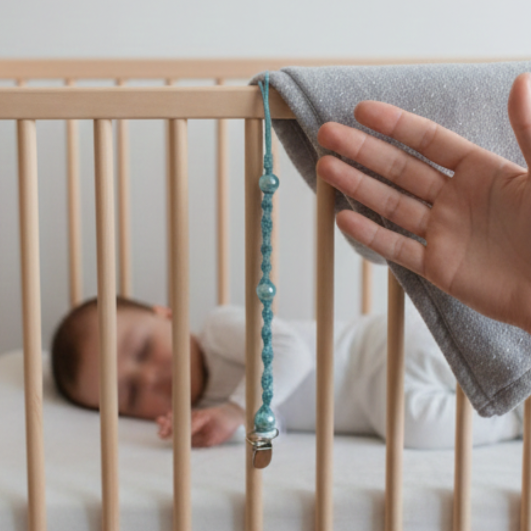 Prendedor de Chupeta: Gotas de Brilho (Azul Turquesa)
