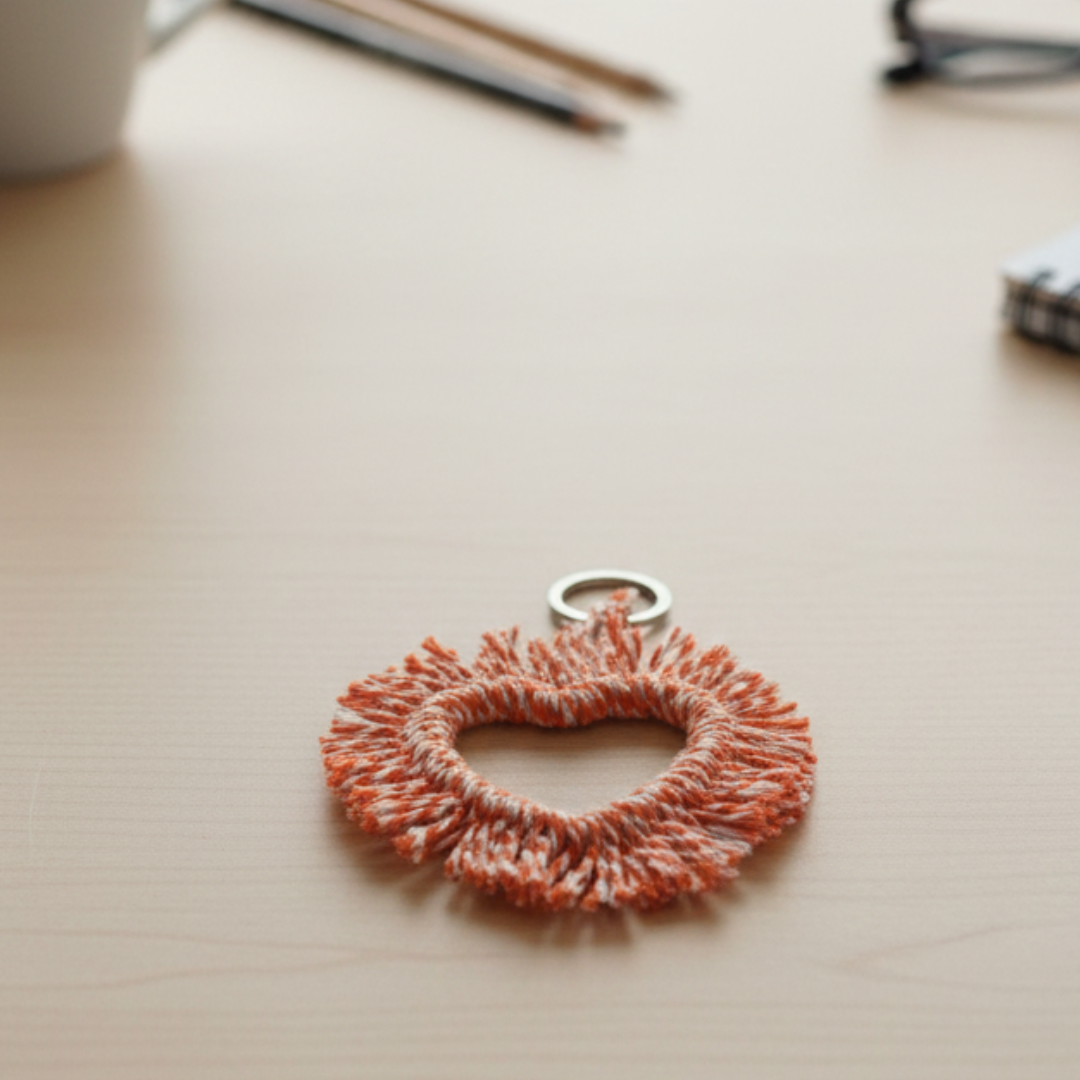 Porta-Chaves: Coração de Coral