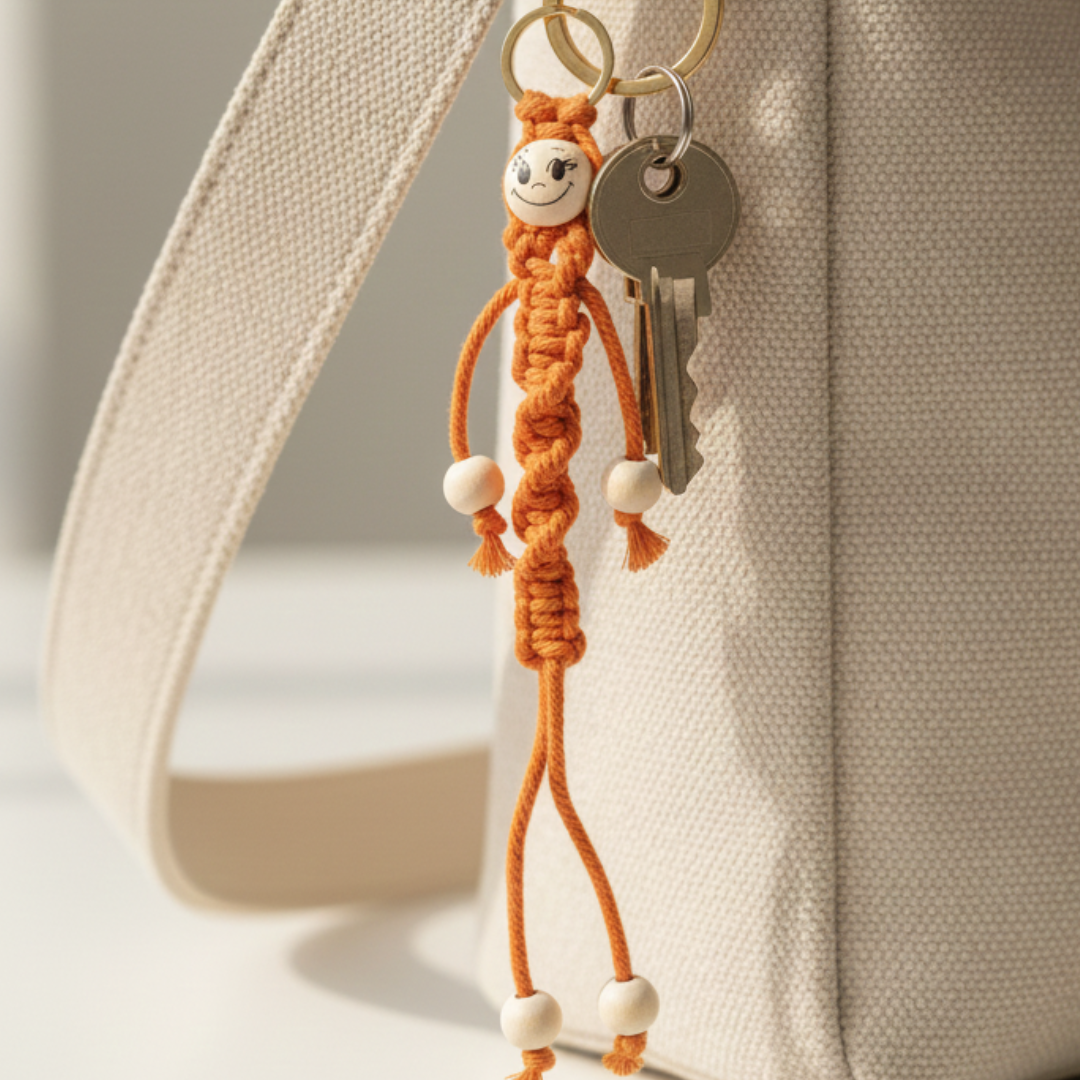 Porta-Chaves: Guardiã de Sorriso Doce