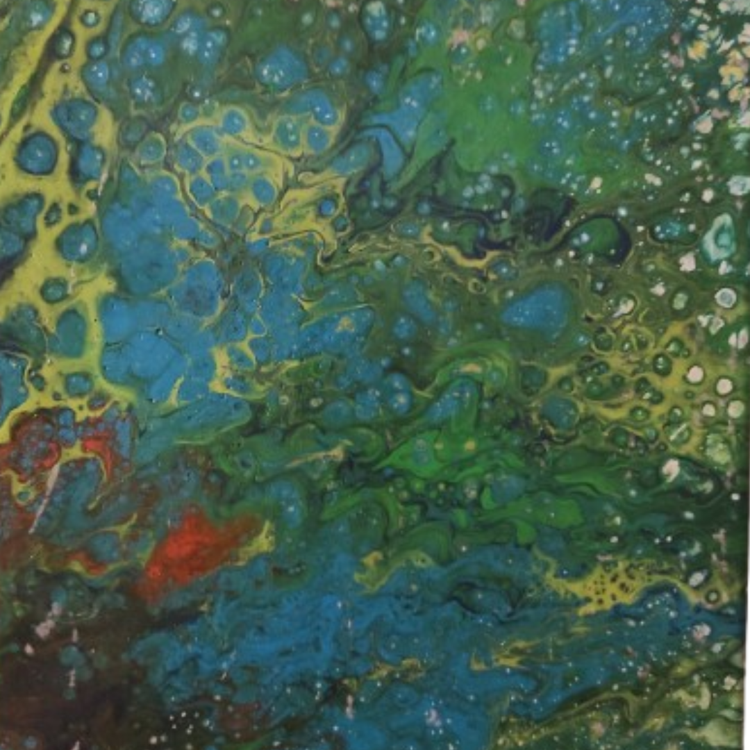 Pintura Fluida: Jardim Submerso de Gaia