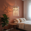 Horizonte Infinito — Candeeiro em Macramé com Luz Suave